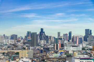 cityscape Bangkok skyline, Thailand. Bangkok is metropolis and favorite of tourists live at between modern building / skyscraper, Community residents.