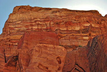 Big sandstone rock in Petra, Jordan