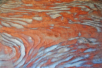 Naklejka premium Patterns on rocks in Petra, Jordan