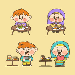kids eat and play sticker collection