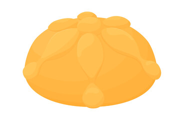 Bread of the dead for mexican celebration Dia de Muertos isolated on white. Traditional Spanish  bread vector illustration