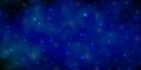 Fototapeta na wymiar Dark Blue, Green vector pattern with abstract stars. Shining colorful illustration with small and big stars. Pattern for websites, landing pages.
