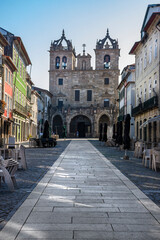 Cathedral With Two Bell Towers, Colourful Adjacent Apartments & Leading Lines, Braga, Portugal