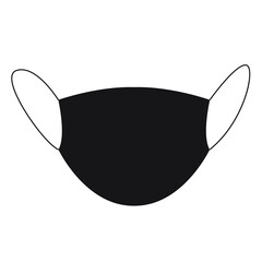 Black medicine mask. Vector flat illustration of masks's silhouette