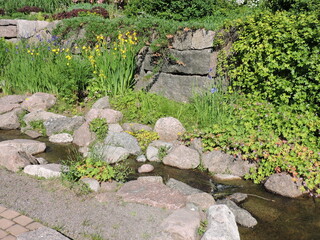 Water stream in the park, Karhula, Finland