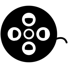 Fototapeta premium Editable flat style of film reel icon 