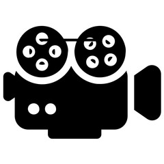 
Professional movie camera, flat icon design 
