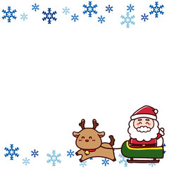 サンタとトナカイのクリスマスフレーム