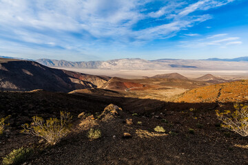 Looking down in to Death Valley from the side of route 190.