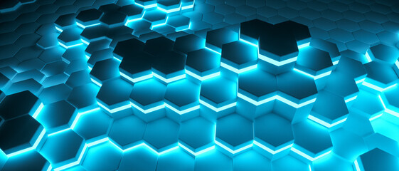 a futuristic honeycomb background (3d rendering)