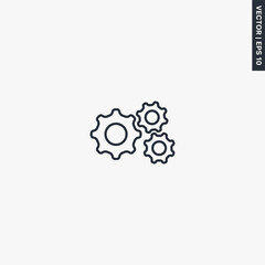 Gears, setting, linear style sign for mobile concept and web design