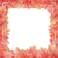 Delicate pattern in watercolor style. Background from autumn oak leaves