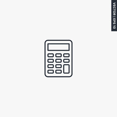 Math calculator, linear style sign for mobile concept and web design