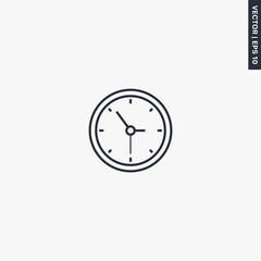 Wall clock, linear style sign for mobile concept and web design