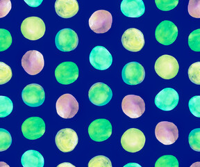 Seamless Circles Background. Watercolour Blots 
