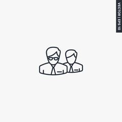 Business team, linear style sign for mobile concept and web design
