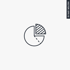 Pie chart, linear style sign for mobile concept and web design