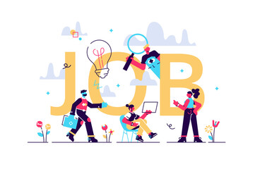 Fototapeta premium Flat vector illustration, job search