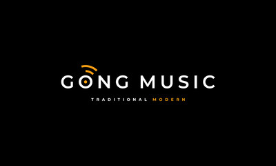 illustration vector graphic of simple, modern, traditional, sophisticated, gong music, music studio, letter O as gong, logo design