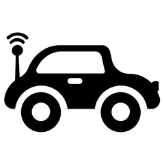 
Autonomous car icon style, car with signals 
