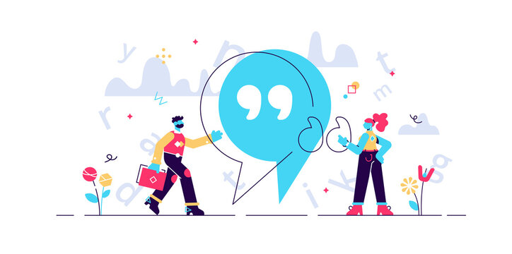 Quote vector illustration. Flat tiny punctuation 