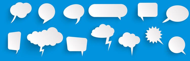 sticker speech bubbles with shadow