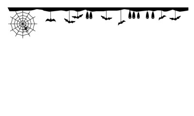 黒のハロウィンフレーム枠のベクターイラスト素材