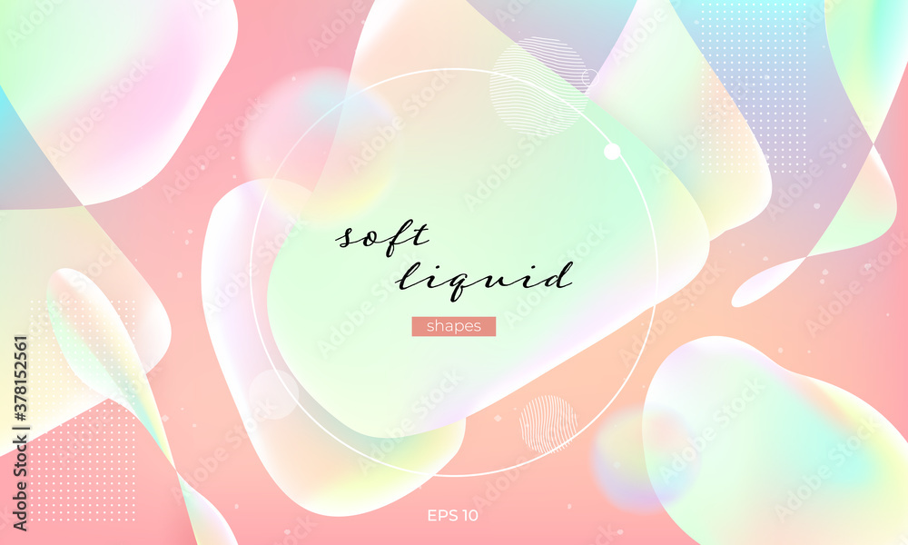 Wall mural liquid color background design. fluid gradient shapes composition. futuristic design posters. eps10 