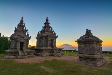 Gedongsongo temple in the morning. Hindus temple of Semarang 