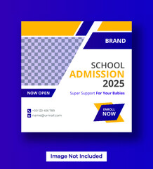 School admission social media instagram post or banner design