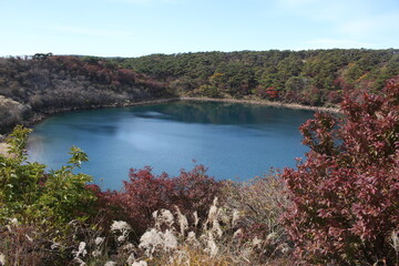 Naklejka premium Beautiful Autumn landscape at Ebino Plateau, Kirishima, South Kyushu, Japan