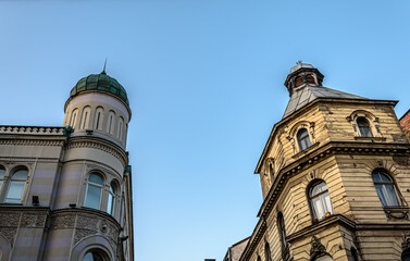 Buildings facing each other