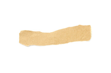 Recycled paper craft stick on a white background. Brown paper torn or ripped pieces of paper isolated on white background.
