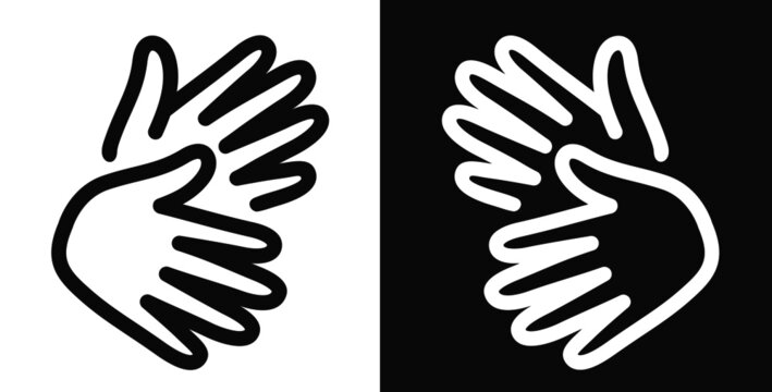 sign language in black and white