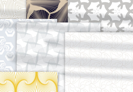 Pastel Colored Simple Geometric Seamless Pattern Collection