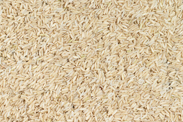 Brown raw rice food background for healthy nutrition