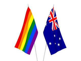 Australia and Rainbow gay pride flags