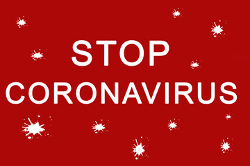 Fototapeta na wymiar Stop coronavirus words on red background