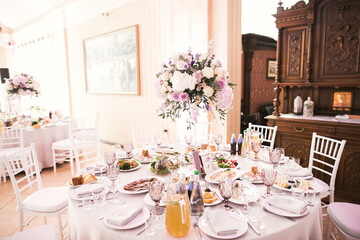 Decorations for the wedding ceremony. Beautiful flowers