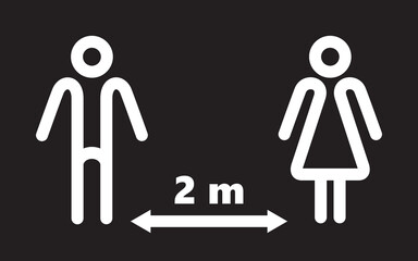 Keep distance vector illustration. Social Distancing icon.