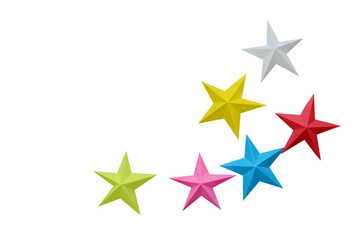 Star origami paper on white