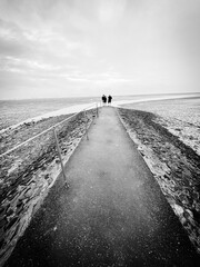 walking on the beach