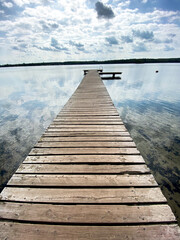 wooden pier on the lake