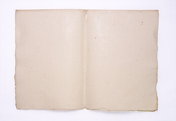 old blank paper isolated on white