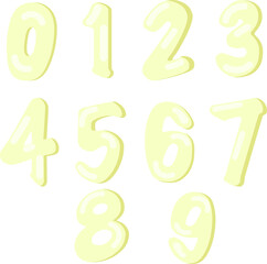 Vector Pastel color kid font numbers