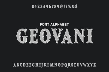alphabet vintage font, typeface design, new style background vector