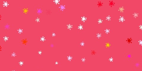 Light pink, yellow vector template with flu signs.