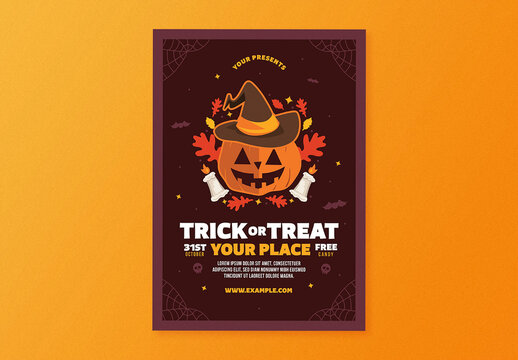 Halloween Trick or Treat Flyer Layout