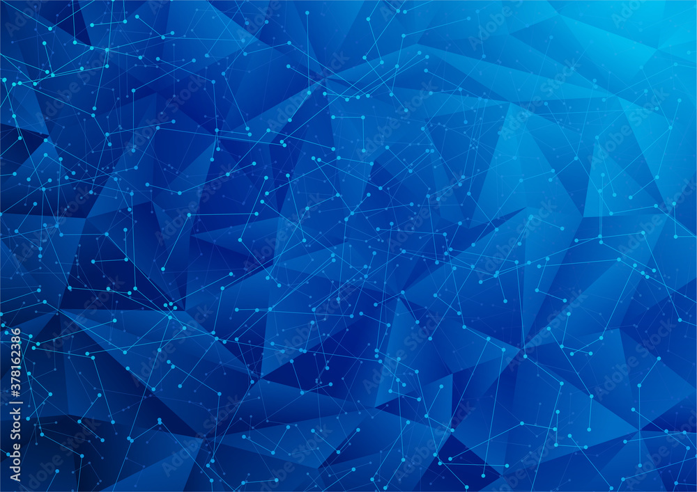 Wall mural abstract polygon background with geometric poly pattern (triangle shape texture) and curved digital 