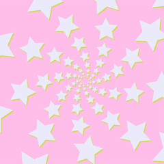 Retro stars on a twirl digital vector art.